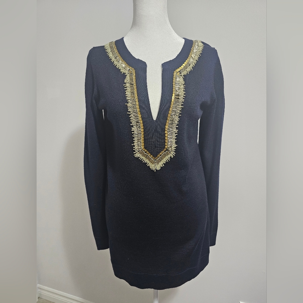 Tory Burch Navy Knit Top